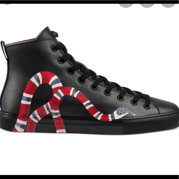 Gucci Other - Gucci Men's Snake Print Leather High Top Sneakers